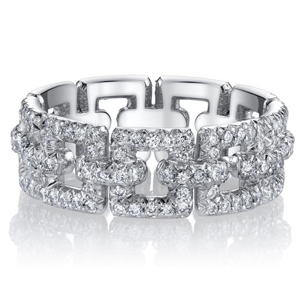 ❤Fashion Shiny Dainty Gems Zircon Trendy Eternity Ring for Women, MARR9085